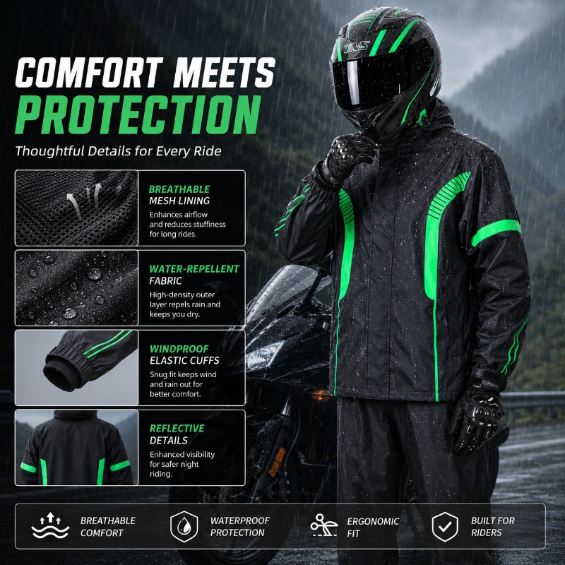 Motorcycle Rain Suit Waterproo - огляд і ціна Fishing Rain Suit